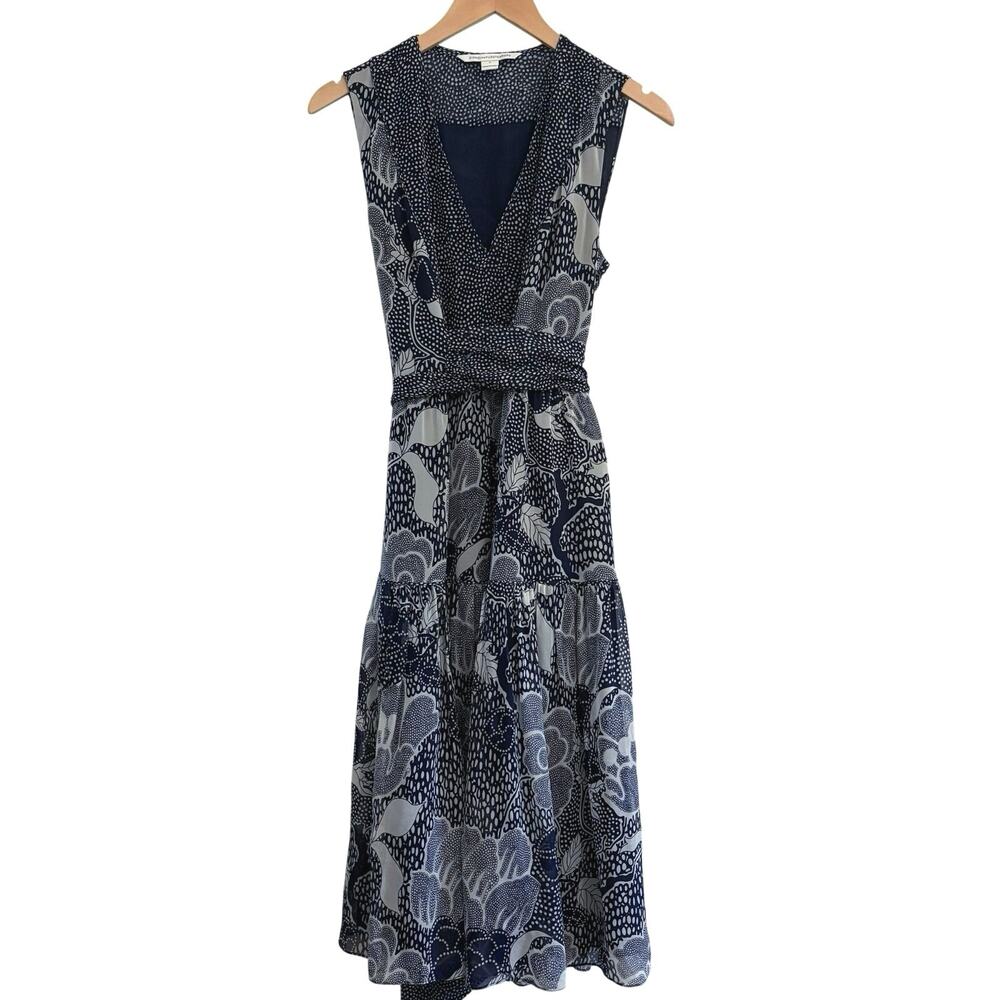 Diane Von Furstenberg Vanya Midi Silk Dress Womenโs Size 8 Wedding Luxury